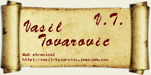 Vasil Tovarović vizit kartica